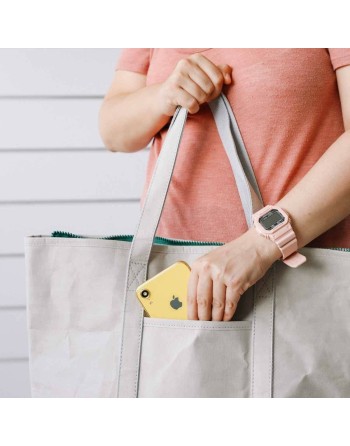 Bolsa de Compras KSIX Gris Poliéster papel kraft