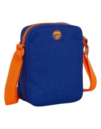 Borsa a Tracolla Valencia Basket Azzurro Arancio (16 x 22 x 6 cm)