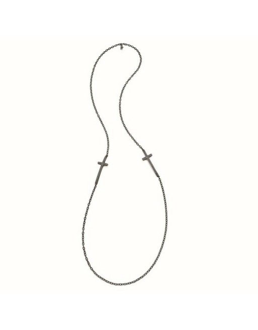 Ladies' Necklace Folli Follie 3N14T020KK_Plata Negra 90 cm