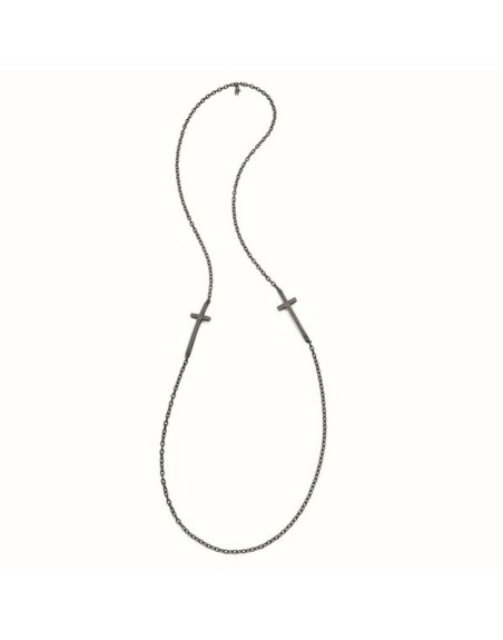 Ladies' Necklace Folli Follie 3N14T020KK_Plata Negra 90 cm