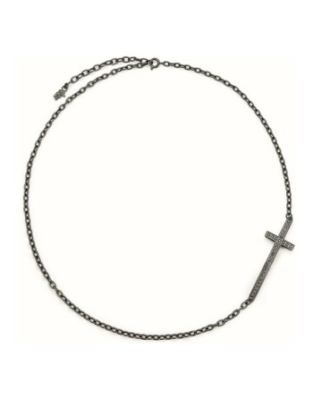 Halskæde til kvinder Folli Follie 3N14T019KK_Plata Negra 45 cm