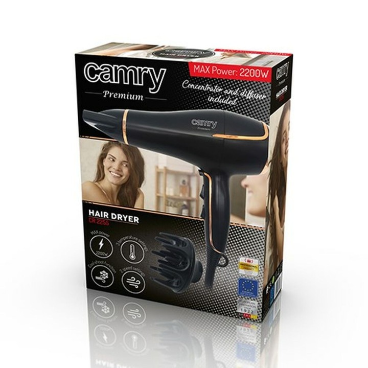 Hairdryer Adler CR 2255 Black Gold 2000 W
