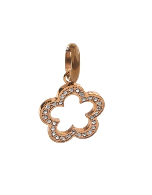 Abalorio Folli Follie 3P16FLORW Rosa 2 cm