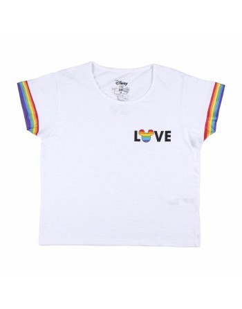 Maglia a Maniche Corte Donna Disney Love Pride Bianco