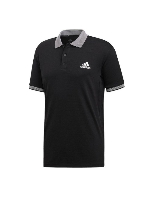 Kortærmet Polotrøje til Mænd Adidas CLUB SOLID POLO DX1806 Sort Polyester Mænd XS