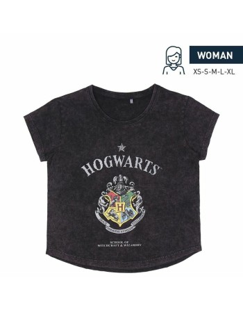 Kortærmet T-shirt til Kvinder Harry Potter Grå Mørkegrå