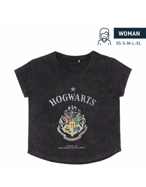 Damen Kurzarm-T-Shirt Harry Potter Grau Dunkelgrau