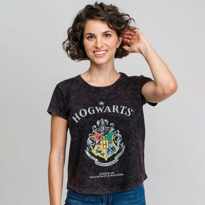 Kortærmet T-shirt til Kvinder Harry Potter Grå Mørkegrå