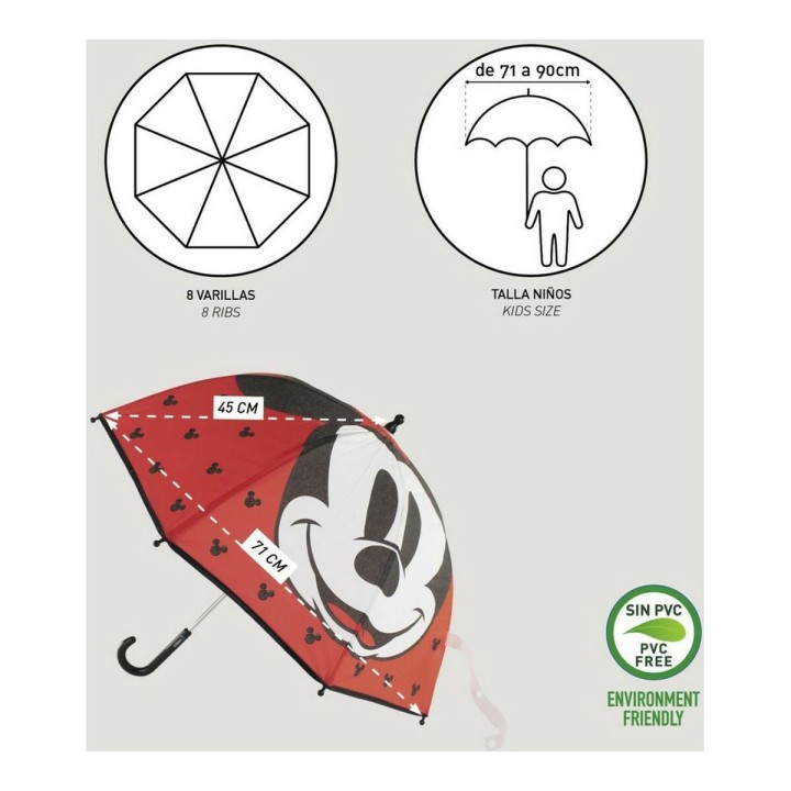 Paraguas Mickey Mouse Rojo (Ø 71 cm)