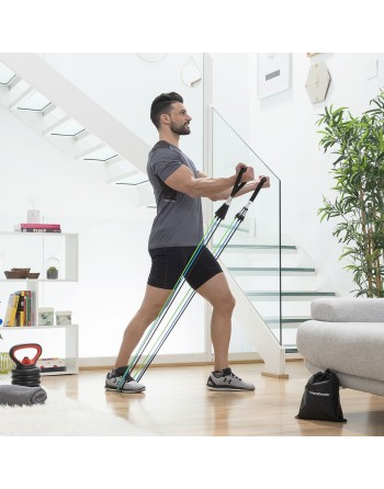 Set di Bande di Resistenza con Accessori e Manuale per gli Esercizi Tribainer InnovaGoods 3 Unità