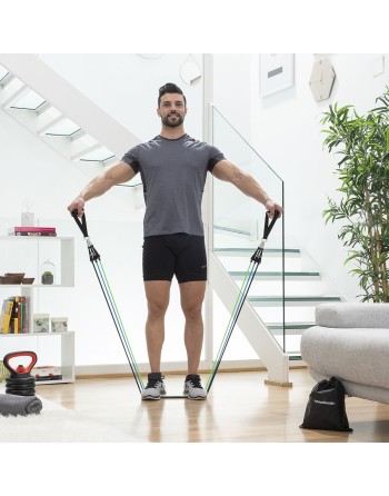 Set di Bande di Resistenza con Accessori e Manuale per gli Esercizi Tribainer InnovaGoods 3 Unità