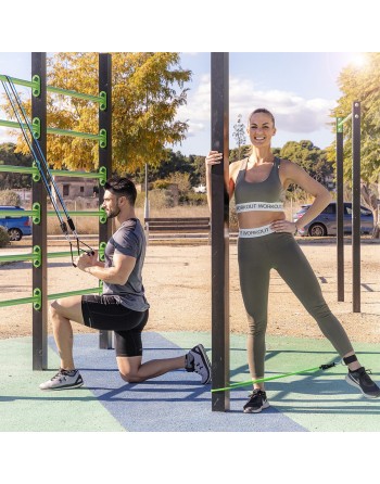 Set of Resistance Bands with Accessories and Exercise Guide Tribainer InnovaGoods 3 Units