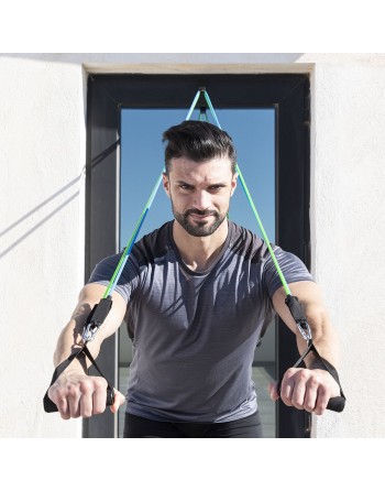 Satz regulierbaren Stretchbändern mit Accessoires und Übungsleitfaden Tribainer InnovaGoods 3 Stück