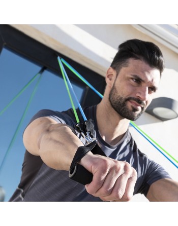 Set di Bande di Resistenza con Accessori e Manuale per gli Esercizi Tribainer InnovaGoods 3 Unità