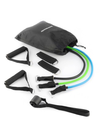 Set de Bandas de Resistencia con Accesorios y Guía de Ejercicios Tribainer InnovaGoods 3 Unidades