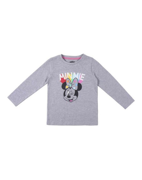 Maglia a Maniche Lunghe per Bambini Minnie Mouse Grigio