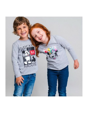 Camiseta de Manga Larga Infantil Minnie Mouse Gris