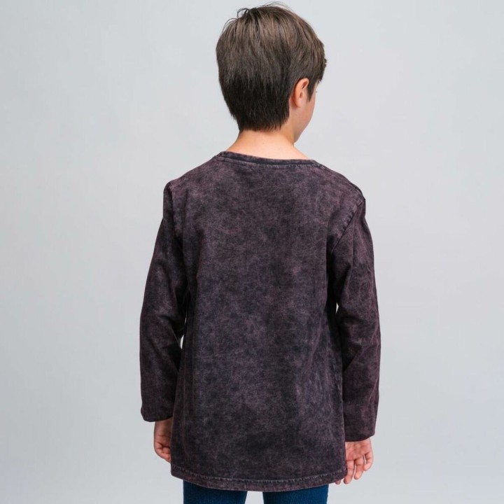 Langærmet T-shirt til Børn Harry Potter Grå Mørkegrå