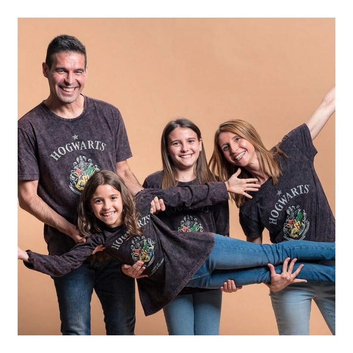 Langærmet T-shirt til Børn Harry Potter Grå Mørkegrå
