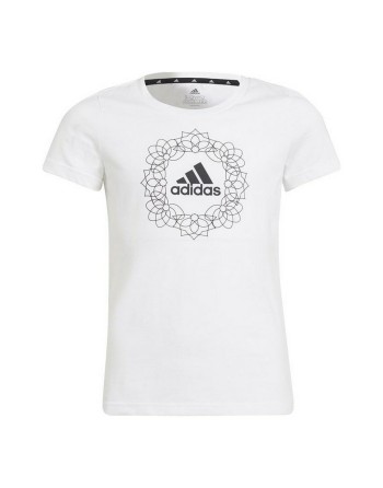 Maglia a Maniche Corte per Bambini Adidas Graphic Bianco