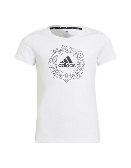 Maglia a Maniche Corte per Bambini Adidas Graphic Bianco