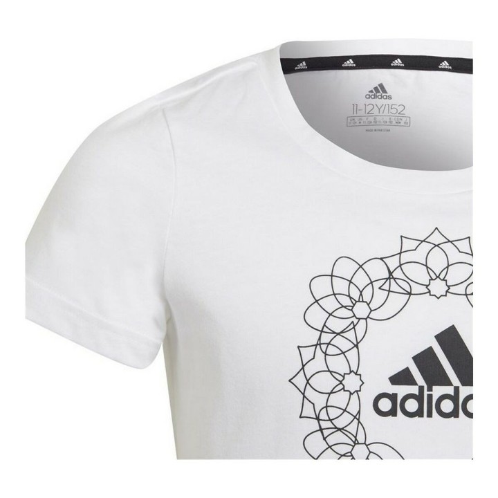 Børne Kortærmet T-shirt Adidas Graphic Hvid