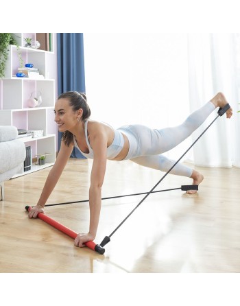 Barra da Fitness con Bande Elastiche e Manuale per gli Esercizi Resibar InnovaGoods