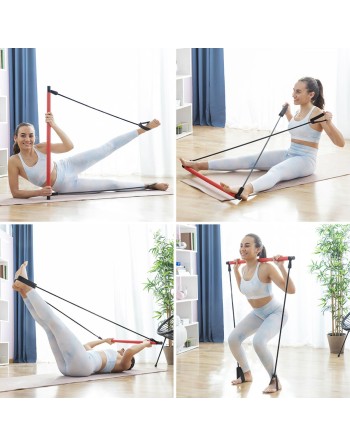 Fitness Bar with Resistance Bands and Exercise Guide Resibar InnovaGoods