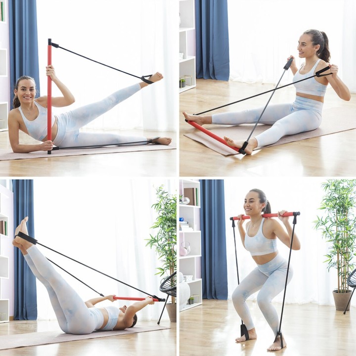 Barra da Fitness con Bande Elastiche e Manuale per gli Esercizi Resibar InnovaGoods