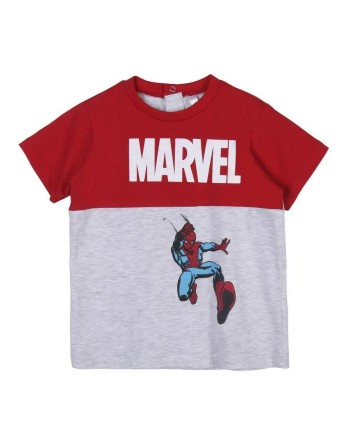 Maglia a Maniche Corte per Bambini Marvel Grigio 2 Unità