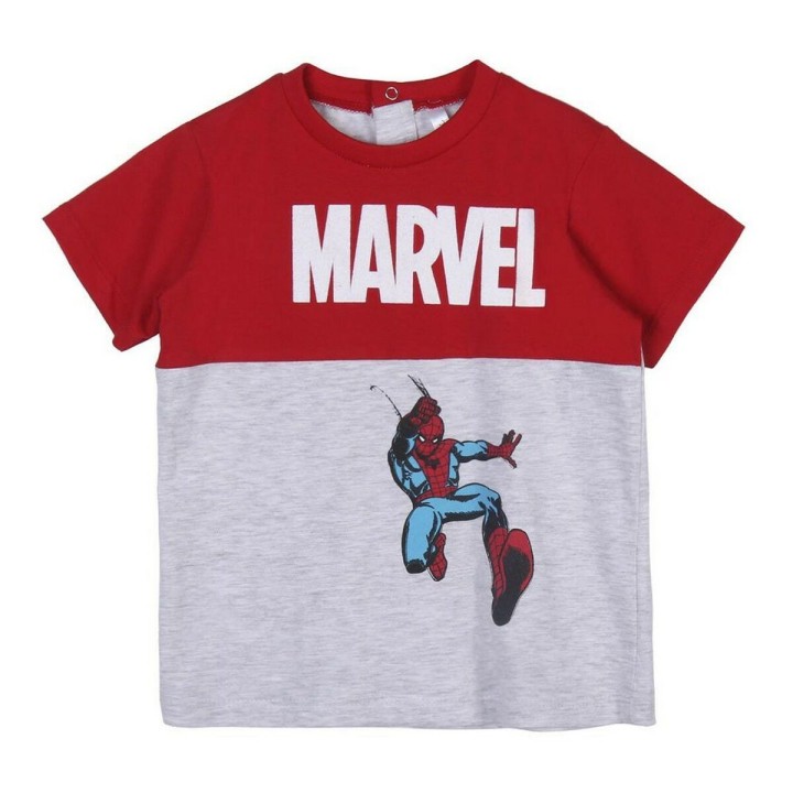 Maglia a Maniche Corte per Bambini Marvel Grigio 2 Unità