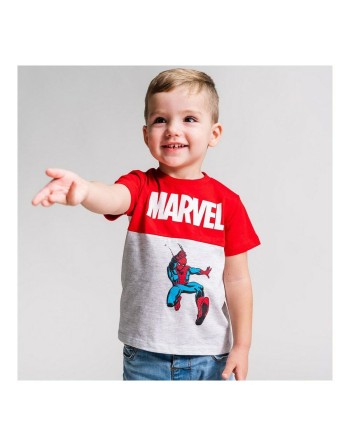 Maglia a Maniche Corte per Bambini Marvel Grigio 2 Unità