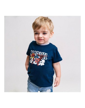 Maglia a Maniche Corte per Bambini Marvel Grigio 2 Unità