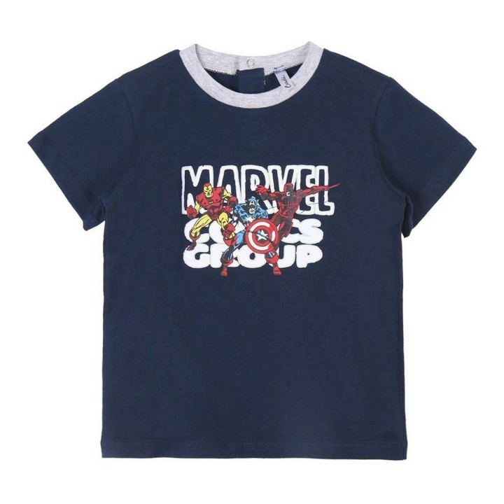 Maglia a Maniche Corte per Bambini Marvel Grigio 2 Unità