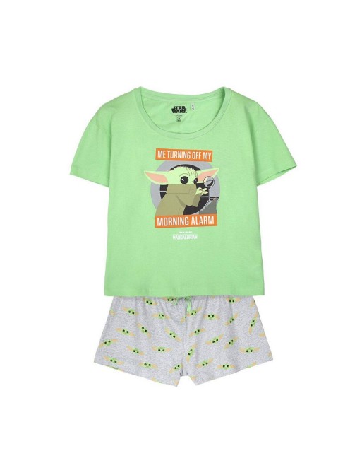 Pijama de Verano The Mandalorian Verde Verde Claro Mujer
