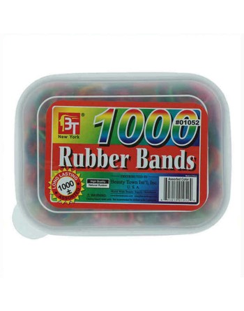 Rubber Hair Bands Beauty Town  Assorted/Multi (1000 uds)
