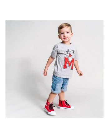 T shirt à manches courtes Mickey Mouse Gris
