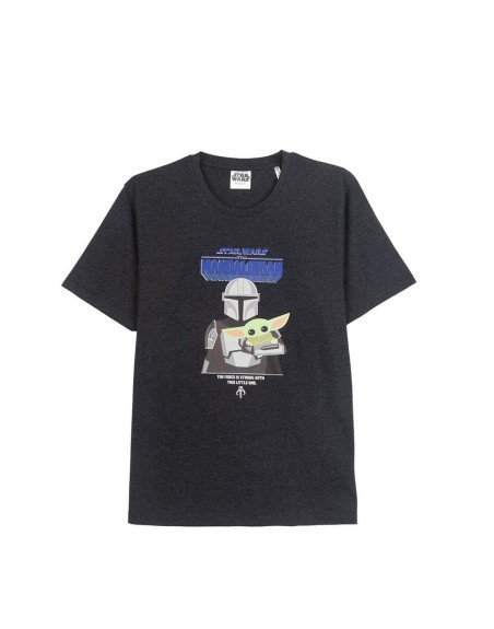 Herren Kurzarm-T-Shirt The Mandalorian Schwarz Erwachsene