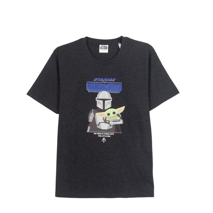 Kortærmet T-shirt til Mænd The Mandalorian Sort Voksne