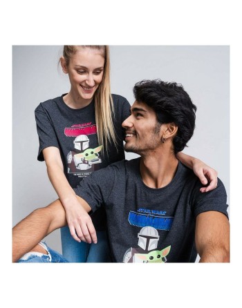 Herren Kurzarm-T-Shirt The Mandalorian Schwarz Erwachsene