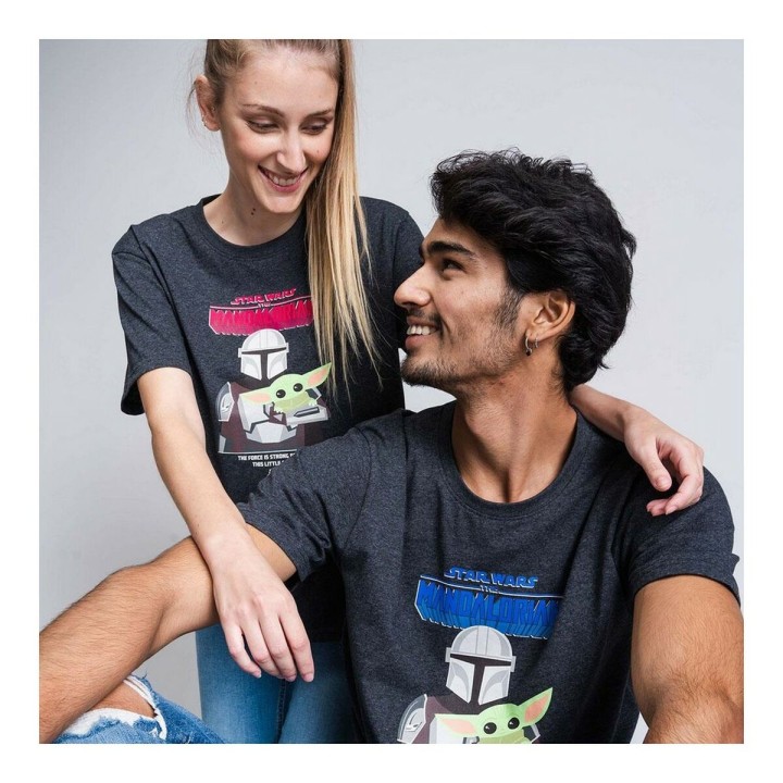Kortærmet T-shirt til Mænd The Mandalorian Sort Voksne