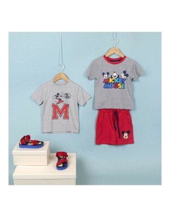 T shirt à manches courtes Mickey Mouse Gris