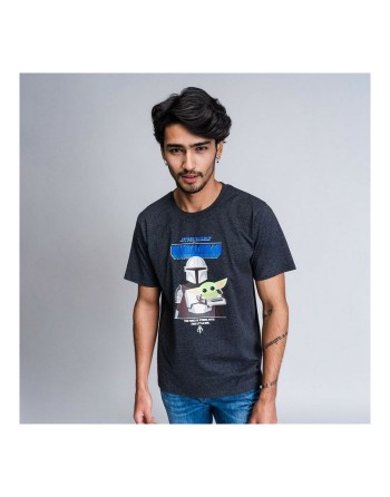 Maglia a Maniche Corte Uomo The Mandalorian Nero Adulti