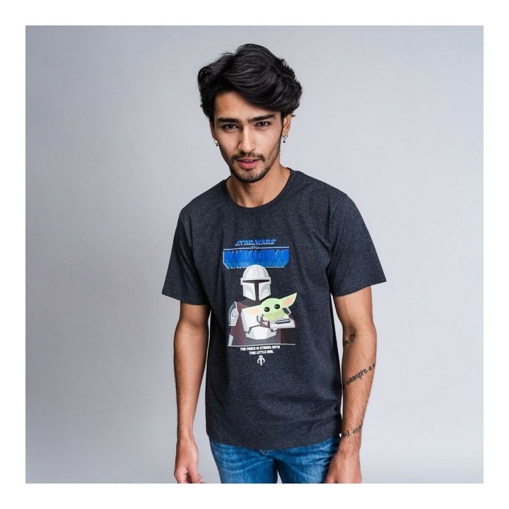 Kortærmet T-shirt til Mænd The Mandalorian Sort Voksne
