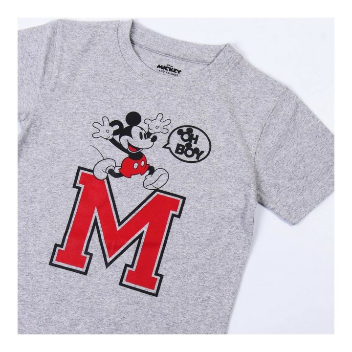 Camiseta de Manga Corta Mickey Mouse Gris