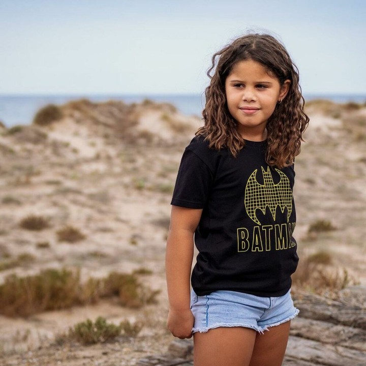 Maglia a Maniche Corte per Bambini Batman Nero