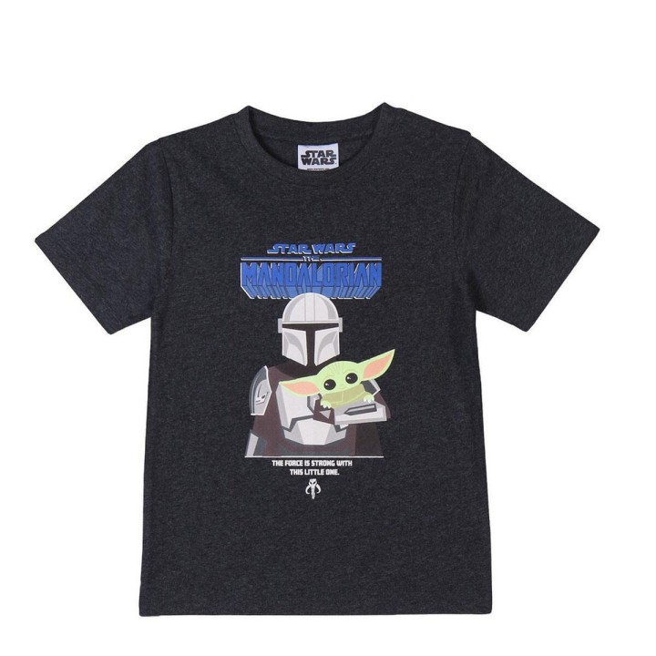 Børne Kortærmet T-shirt The Mandalorian Sort