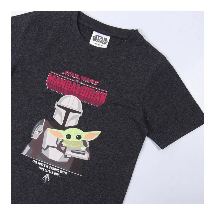 Børne Kortærmet T-shirt The Mandalorian Sort