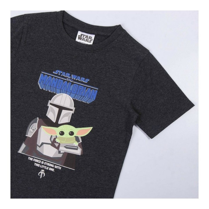 Børne Kortærmet T-shirt The Mandalorian Sort