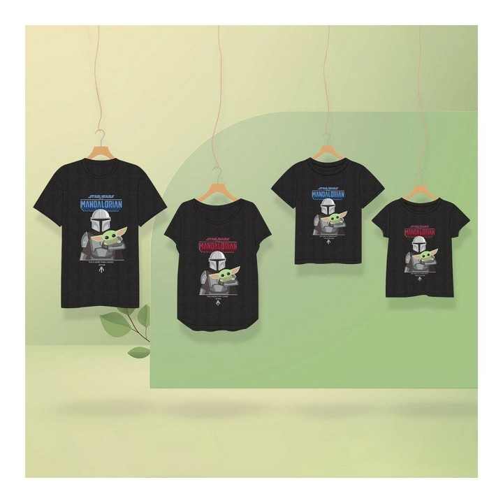 Børne Kortærmet T-shirt The Mandalorian Sort